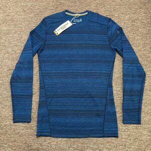 SMARTWOOL Men's M Classic Thermal Merino Base Layer Crew Shirt NAVY COLOR SHIFT